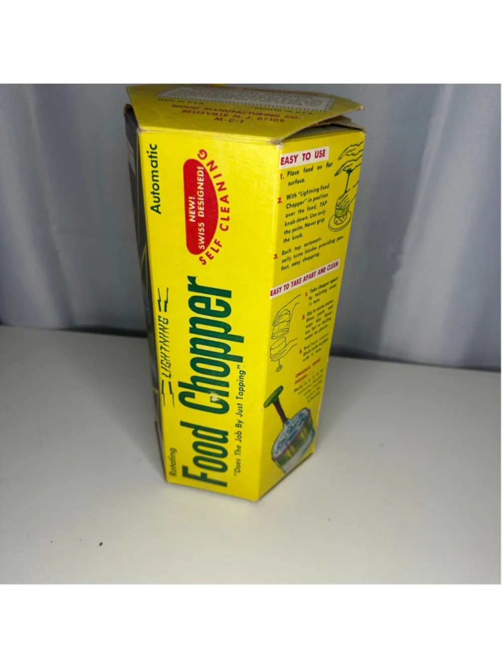 Vintage Kitchen Red Lightning Food Chopper Slap Chop w Original Box